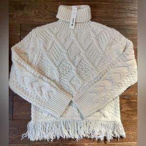 Aqua Bloomingdale's Knit Fringed Sweater